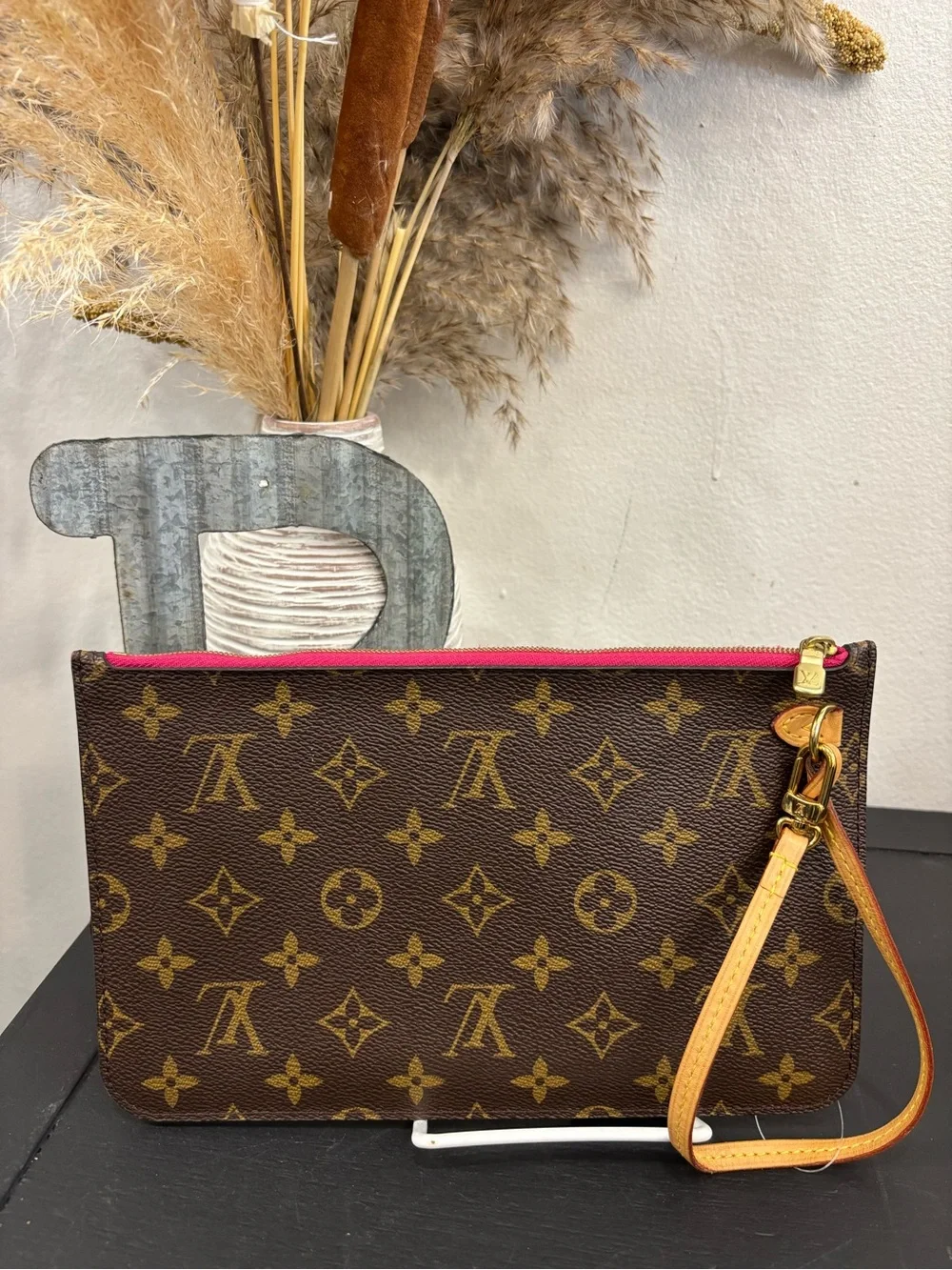 Louis Vuitton Monogram Tote Pouchette Canvas Authentic Wristlet